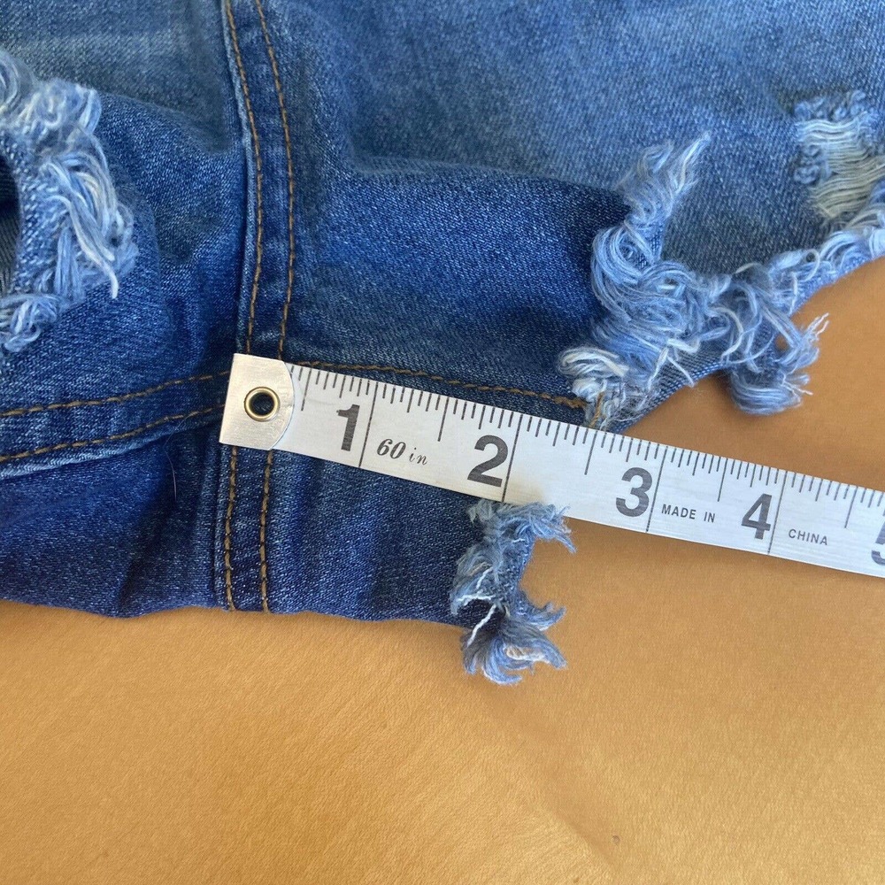 Sincerely Jules Women’s Sz 5/27 High Waist Button Fly Denim Shorts Blue Cut Off - Picture 8 of 8